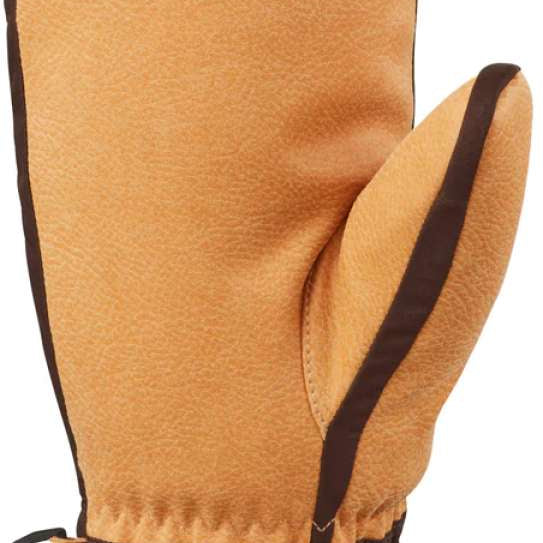 Dakine Nova Short Mittens - Brown mittens with brown fleece lining, featuring a small black Dakine logo on the cuff.