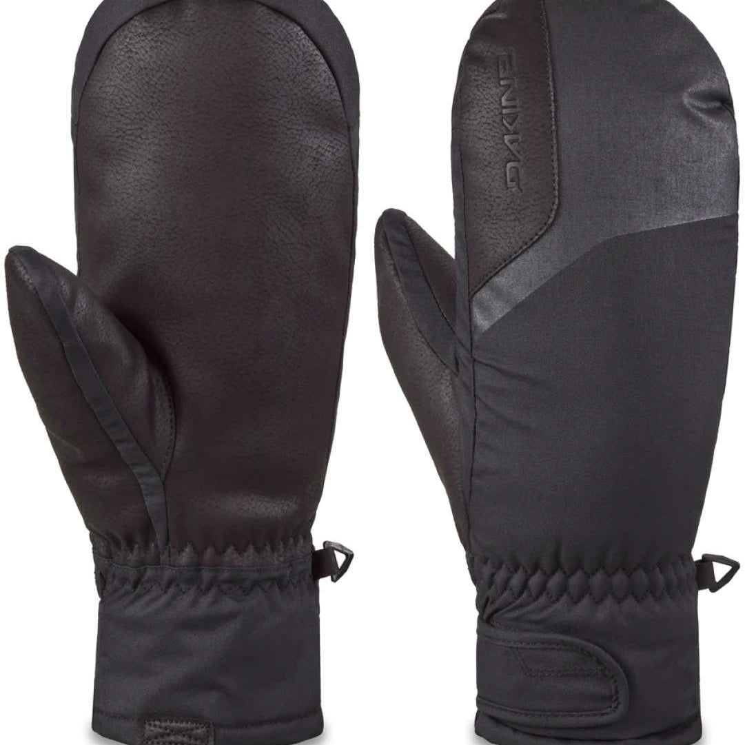 Dakine Nova Short Mittens - Black mittens with a textured palm and thumb patch, featuring a small logo on the cuff.