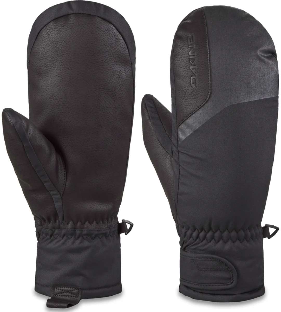 Dakine Nova Short Mittens - Black mittens with a textured palm and thumb patch, featuring a small logo on the cuff.