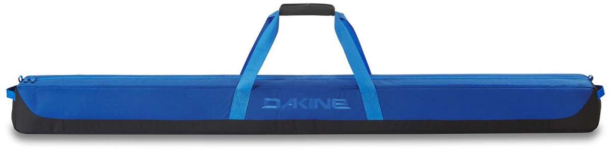 Dakine Padded Ski Sleeve 2024 - Blue padded sleeve with zippered top and handle on one end, featuring a white logo on the side.