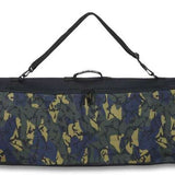 Dakine Pipe Board Bag 2022-2023 - Black bag with a zippered top and shoulder strap, featuring a repeating pattern of white snowflakes on a black background.