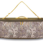 Dakine Pipe Board Bag 2024 - A brown board bag with a zippered top and handle, featuring a camouflage pattern on its front side.