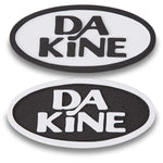 Dakine Retro Oval Stomp 2 Pack 2023 - A pair of oval-shaped stomp pads with a retro design, featuring the brand name "DAKINE" in bold letters.