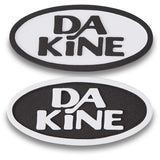 Dakine Retro Oval Stomp 2 Pack 2023 - A pair of oval-shaped stomp pads with a retro design, featuring the brand name "DAKINE" in bold letters.