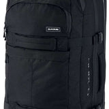 Dakine Split Roller 85L 2022-2023 - Black roller bag with silver hardware and a zippered top compartment.