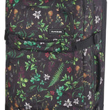 Dakine Split Roller 85L 2022-2023 - Black roller bag with white and green floral pattern on a gray background.