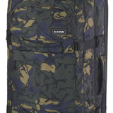 Dakine Split Roller 85L 2022-2023 - Black roller bag with silver hardware and a zippered top compartment.