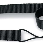 Dakine Standard Snowboarding Leash - Black nylon strap with silver metal buckle and black plastic clip.