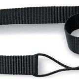 Dakine Standard Snowboarding Leash - Black nylon strap with silver metal buckle and black plastic clip.