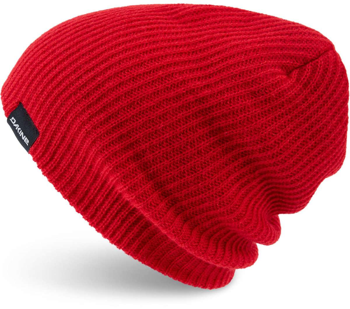 Dakine Tall Boy Beanie 2022-2023 - A red beanie with a black label featuring white lettering on the front left side.