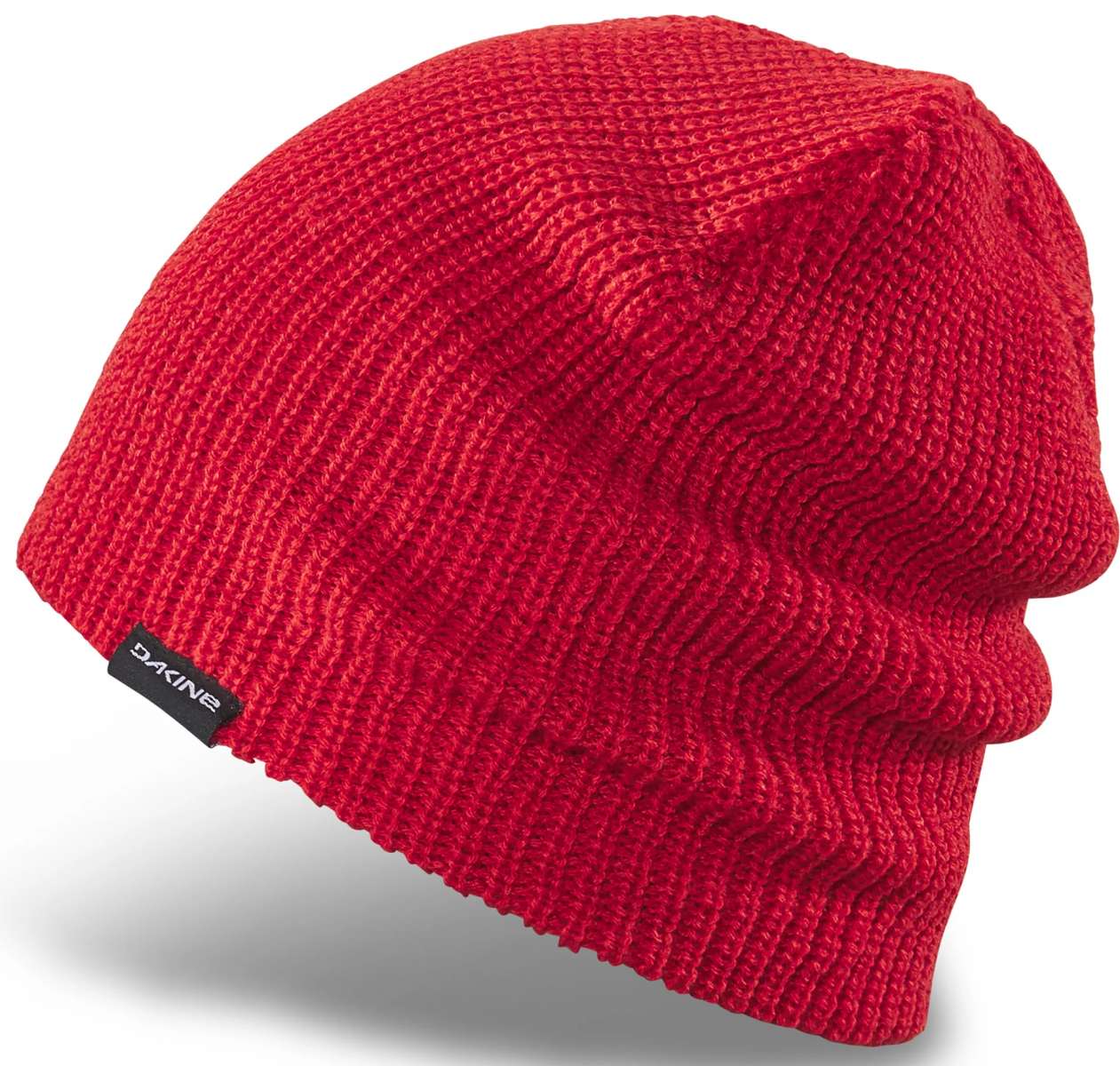 Dakine Tall Boy Beanie 2024 - Red beanie with a black tag on the front.