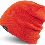 Dakine Tall Boy Beanie 2024 - A bright orange beanie with a black tag on the front that says "DAKINE" in white letters.