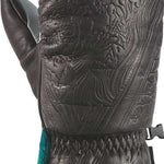 Dakine Team Voyager Mitt 2022-2023 - Black mitt with teal stitching and logo on wrist strap.