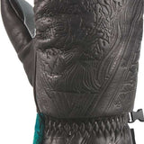 Dakine Team Voyager Mitt 2022-2023 - Black mitt with teal stitching and logo on wrist strap.