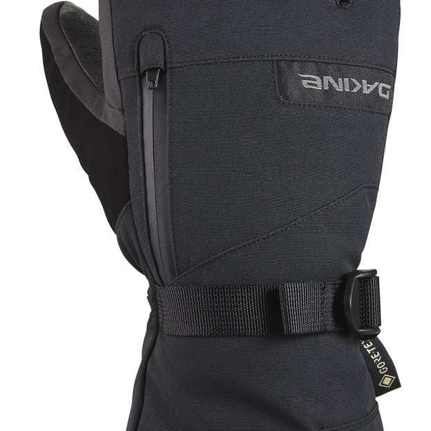 Dakine Titan GORE-TEX Leather Short Glove - A black glove with a leather palm and thumb, featuring a zippered pocket on the wrist.