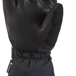 Dakine Titan GORE-TEX Leather Short Glove - A black leather glove with a short cuff and elastic wrist strap, featuring a small white logo on the wrist strap.
