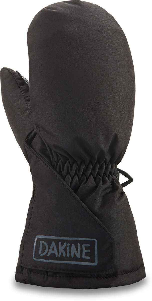 Dakine Toddler Brat Mitt 2022-2023 - A black mitt with a strap closure and a small, rectangular logo on the wrist cuff.