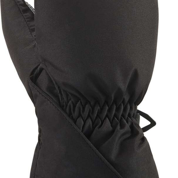 Dakine Toddler Brat Mitt 2022-2023 - A black mitt with a strap closure and a small, rectangular logo on the wrist cuff.