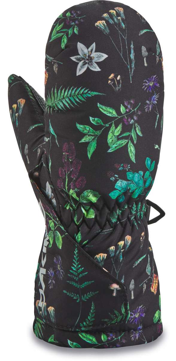 Dakine Toddler Brat Mitt 2022-2023 - Black mitt with a white snowflake design and a strap closure on the wrist.