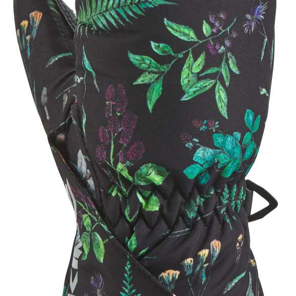 Dakine Toddler Brat Mitt 2022-2023 - Black mitt with a white snowflake design and a strap closure on the wrist.