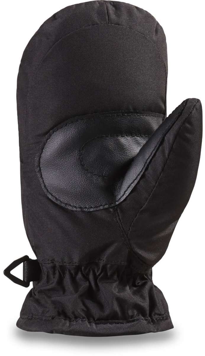Dakine Toddler Hornet Mittens - Pair of black mittens with a textured pattern on the palm and thumb, featuring a small logo on the wrist strap.