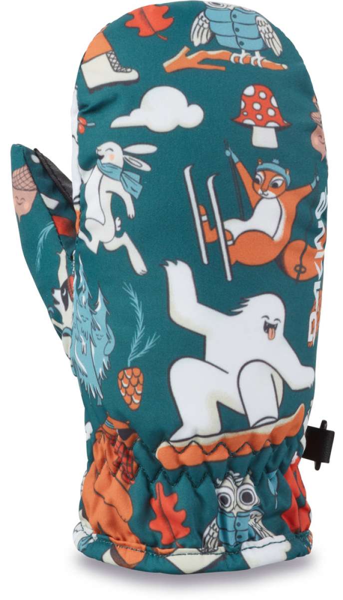 Dakine Toddler Hornet Mittens 2024 - Pair of mittens with orange and blue accents on a white background.