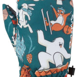 Dakine Toddler Hornet Mittens 2024 - Pair of mittens with orange and blue accents on a white background.