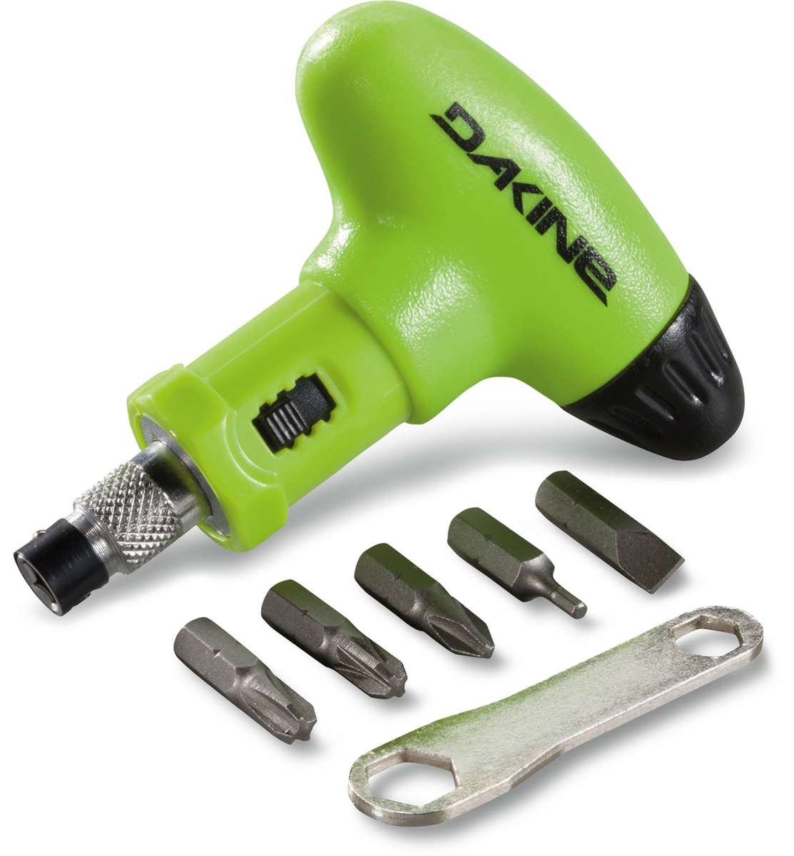 Dakine Torque Driver 2024 - Lime green driver with black tip, lying on its side with handle facing left.