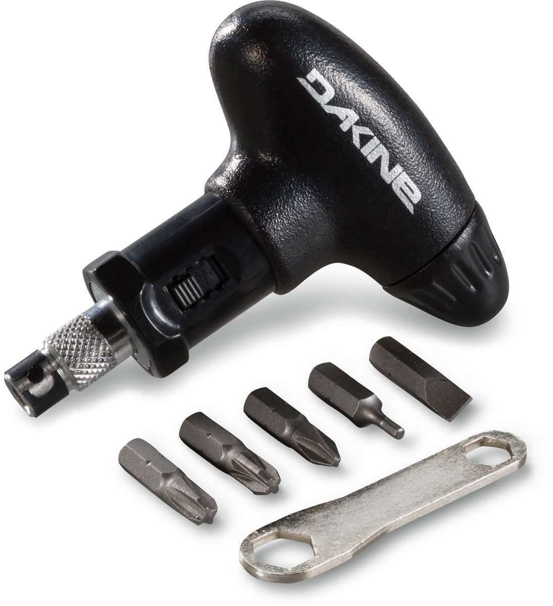 Dakine Torque Driver 2024 - Black driver with silver knurled tip and handle, featuring a textured grip on the handle.