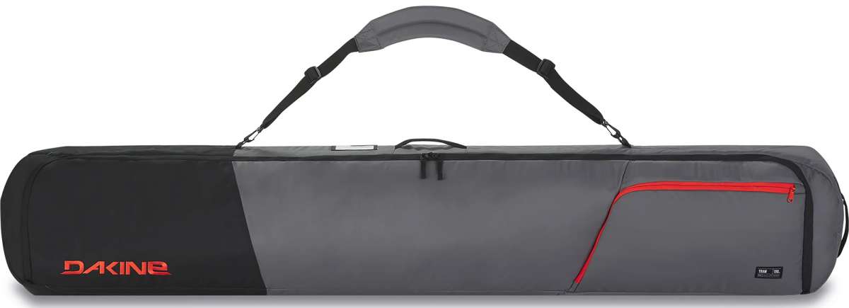 Dakine Tram Ski Bag 2024 - Black ski bag with red logo and zipper pull.