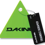 Dakine Triangle Scraper - A green triangle scraper with a hole at the top and "DAKINE" printed in black on one side.