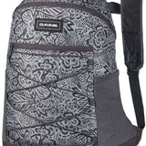 Dakine Wndr Pack 18L 2022-2023 - A gray backpack with a floral pattern and black accents, featuring two zippered pockets on the front.