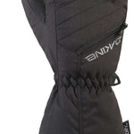 Dakine Junior's Tracker Gloves 2024 - A pair of black gloves with a zippered pocket on the wrist and a textured palm.