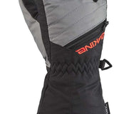 Dakine Junior's Tracker Gloves 2024 - A pair of gray gloves with black trim and a zippered pocket on the wrist.