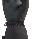 Dakine Junior's Tracker Gloves 2024 - A pair of black gloves with a textured palm and thumb, featuring a small logo on the wrist strap.