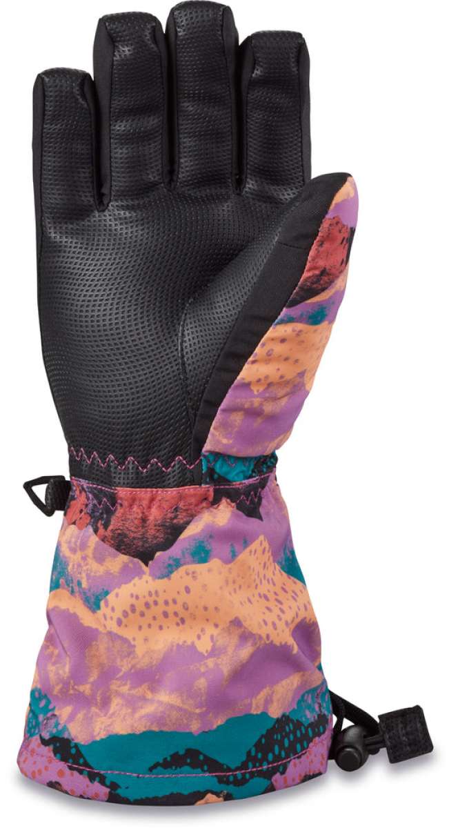 Dakine Junior's Yukon Gloves - A pair of black gloves with a textured palm and finger grip, featuring a small logo on the wrist strap.