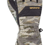 Dakine Junior's Yukon Gloves 2024 - A pair of gloves with a camouflage pattern in shades of green, brown, and tan.