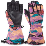 Dakine Junior's Yukon Gloves - A pair of gloves with a purple and black pattern, featuring a black palm side and a purple back.