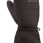 Dakine Junior's Yukon Mittens - A pair of black mittens with a textured pattern on the palm and thumb, featuring a small logo on the top of one mitten.
