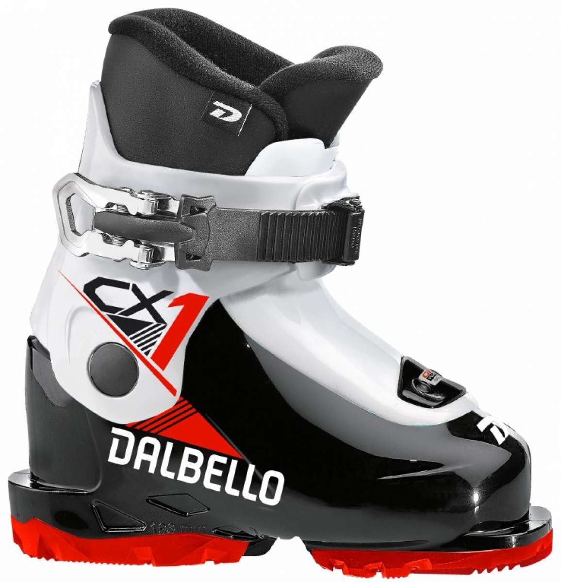 Dalbello - Junior's CX 1.0 GW Ski Boot 2024 is not visible in this image, however, it appears to be a black and white ski boot with red accents on the sole.