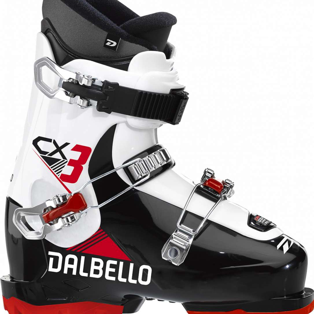 Dalbello - Junior's CX 3.0 Cabrio GW Ski Boots 2024 are white with red accents and black buckles.