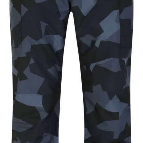 Dare2B Baseplate Insulated Pant 2024 - Black snow pants with a geometric pattern of darker gray shapes.