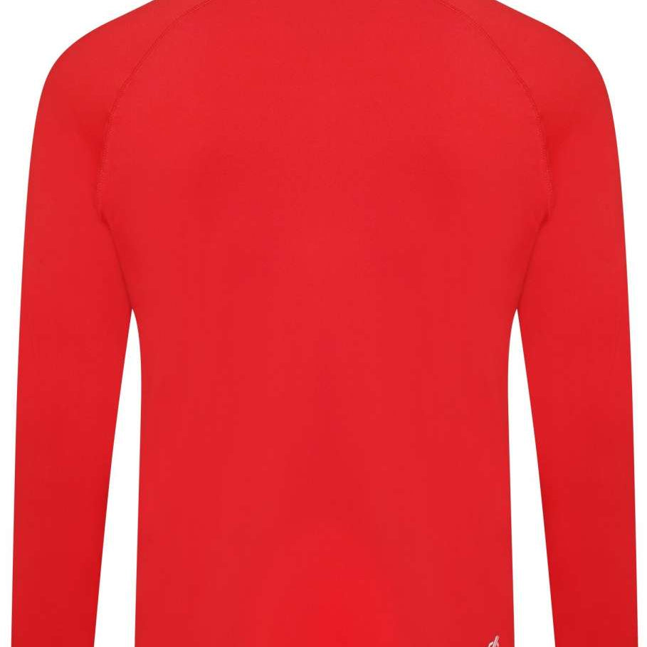 Dare2B Fuse Up II Core Stretch Half-Zip 2023 - A red half-zip pullover with a zippered chest pocket and two side pockets.
