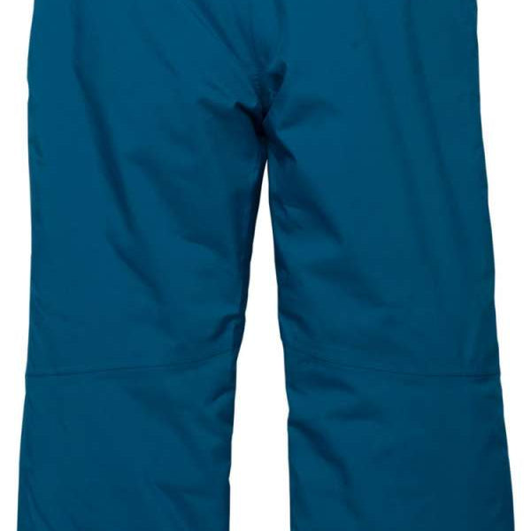 Dare2B Junior's Outdoor Insulated Bib Pant 2024 - A pair of dark blue insulated bib pants with a white logo on the left hip and two small silver zippers at the bottom hem.