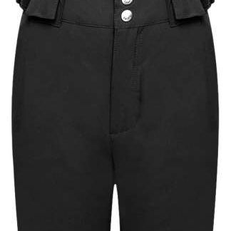 Dare2B Junior's Outmove II Insulated Pant 2024 - Black snow pants with adjustable straps and silver buckles on the sides.