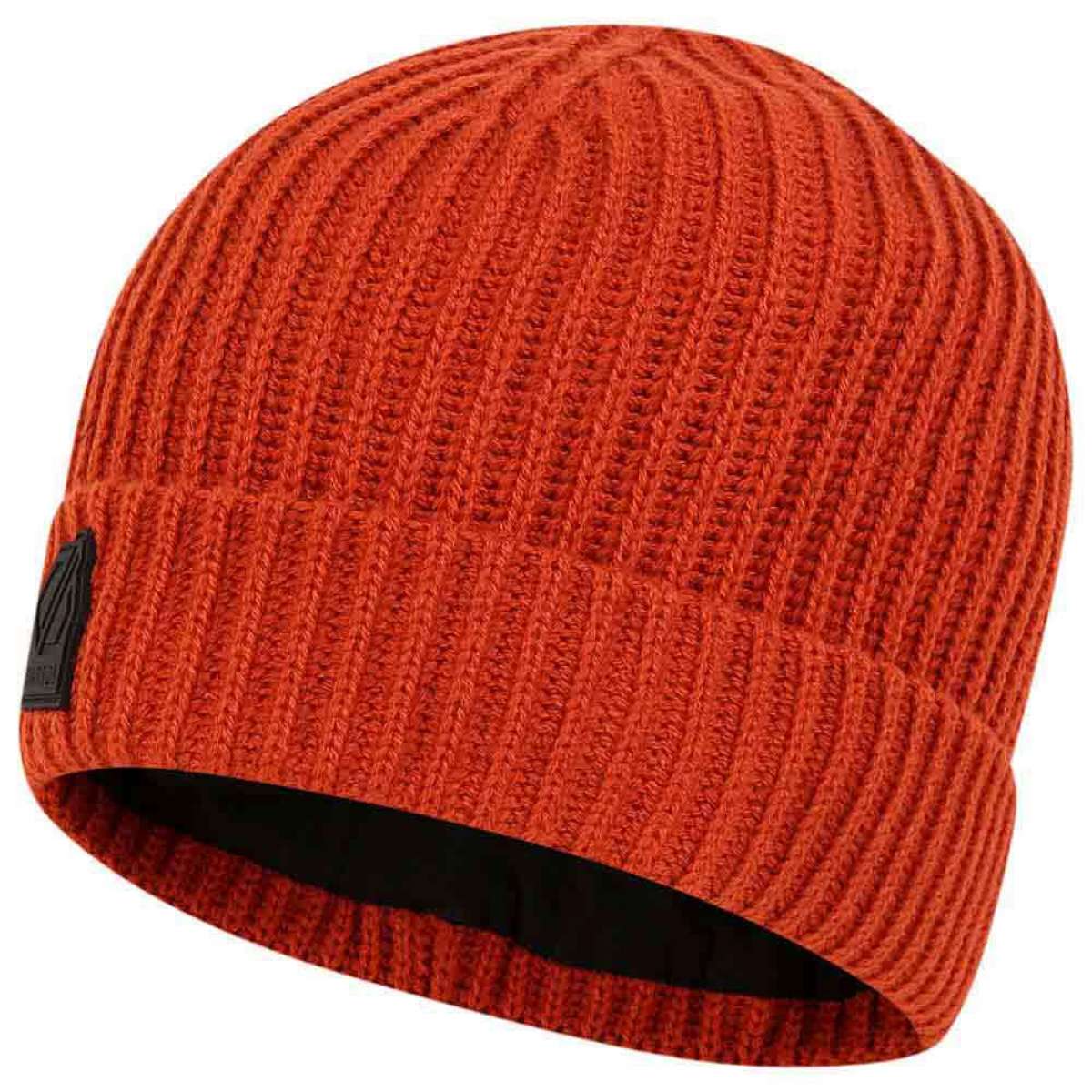 Dare2B Speed Beanie 2024 - A burnt orange beanie with a ribbed texture and black logo on the cuff.