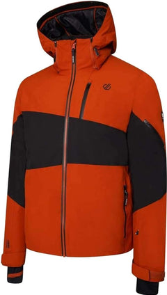 Dare2B Supernova Shell Jacket 2024 - A bright orange jacket with a black stripe across the chest and two zippered pockets on either side.