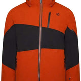 Dare2B Supernova Shell Jacket 2024 - A bright orange jacket with a black stripe across the chest and two zippered pockets on either side.
