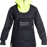 DC Junior's ASAP Anorak Jacket 2022 - A black jacket with a neon green hood and zipper.