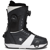 DC Women's Lotus Step On Snowboard Boots 2022 - Black snowboard boots with white accents and a DC logo on the side.